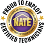 NATE certified technicians badge logo