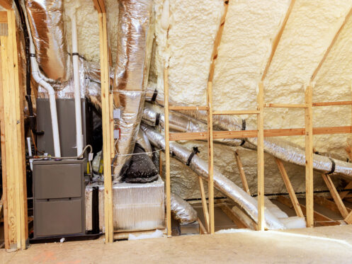 Attic with heating and AC